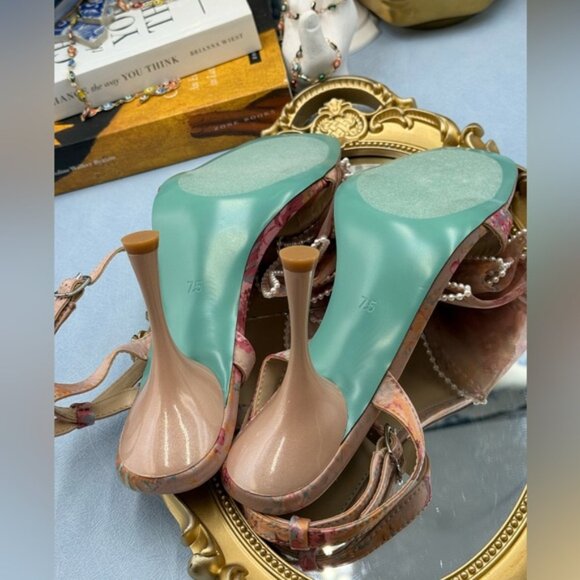 🆕 BETSEY JOHNSON 🧿 NWOB Fawn Slingback Sandal, Pink Floral - Sz US 7.5 - Picture 14 of 15